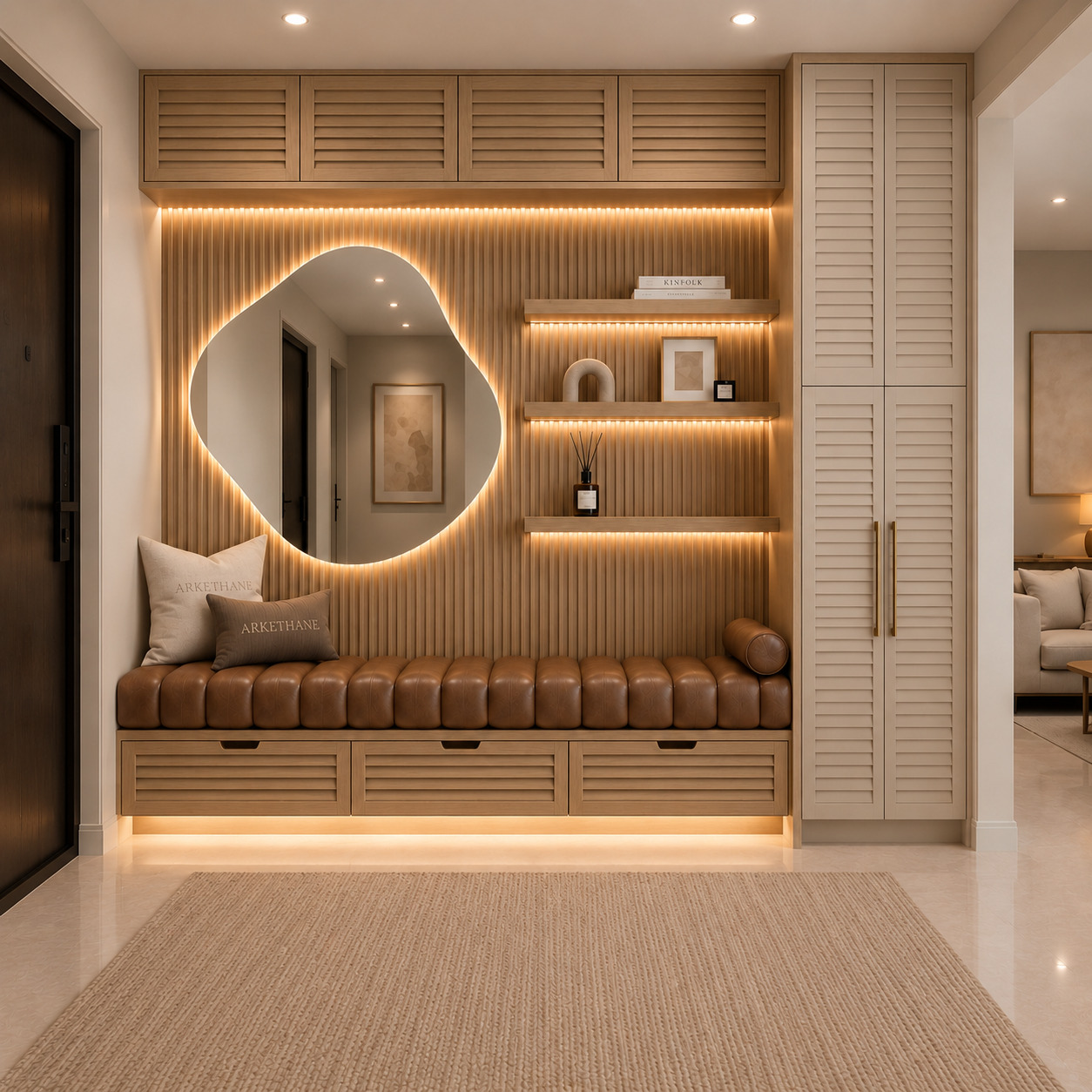 Panjur Kapaklı Modern Giriş Portmanto