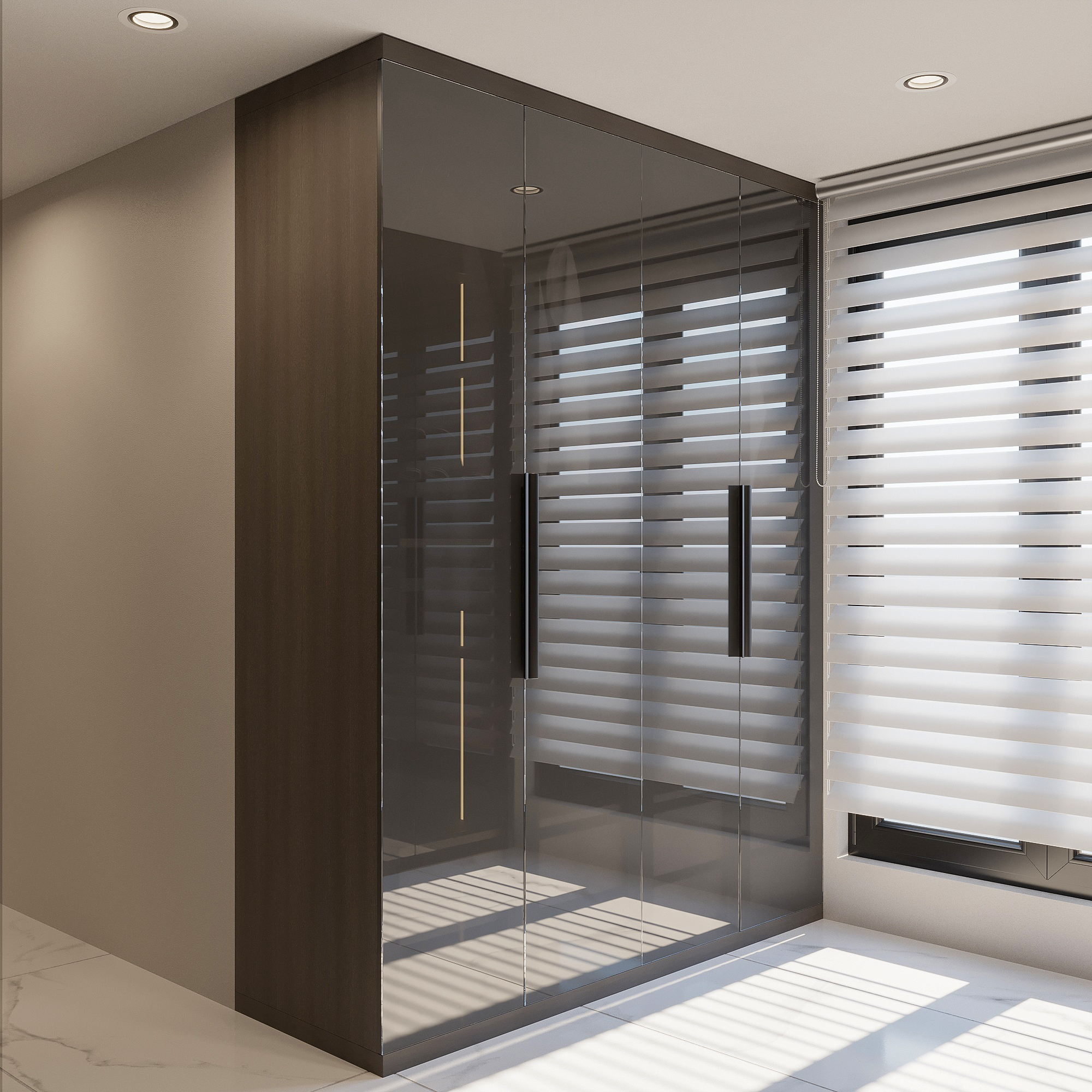 Cam Kapaklı Giysi Dolapları