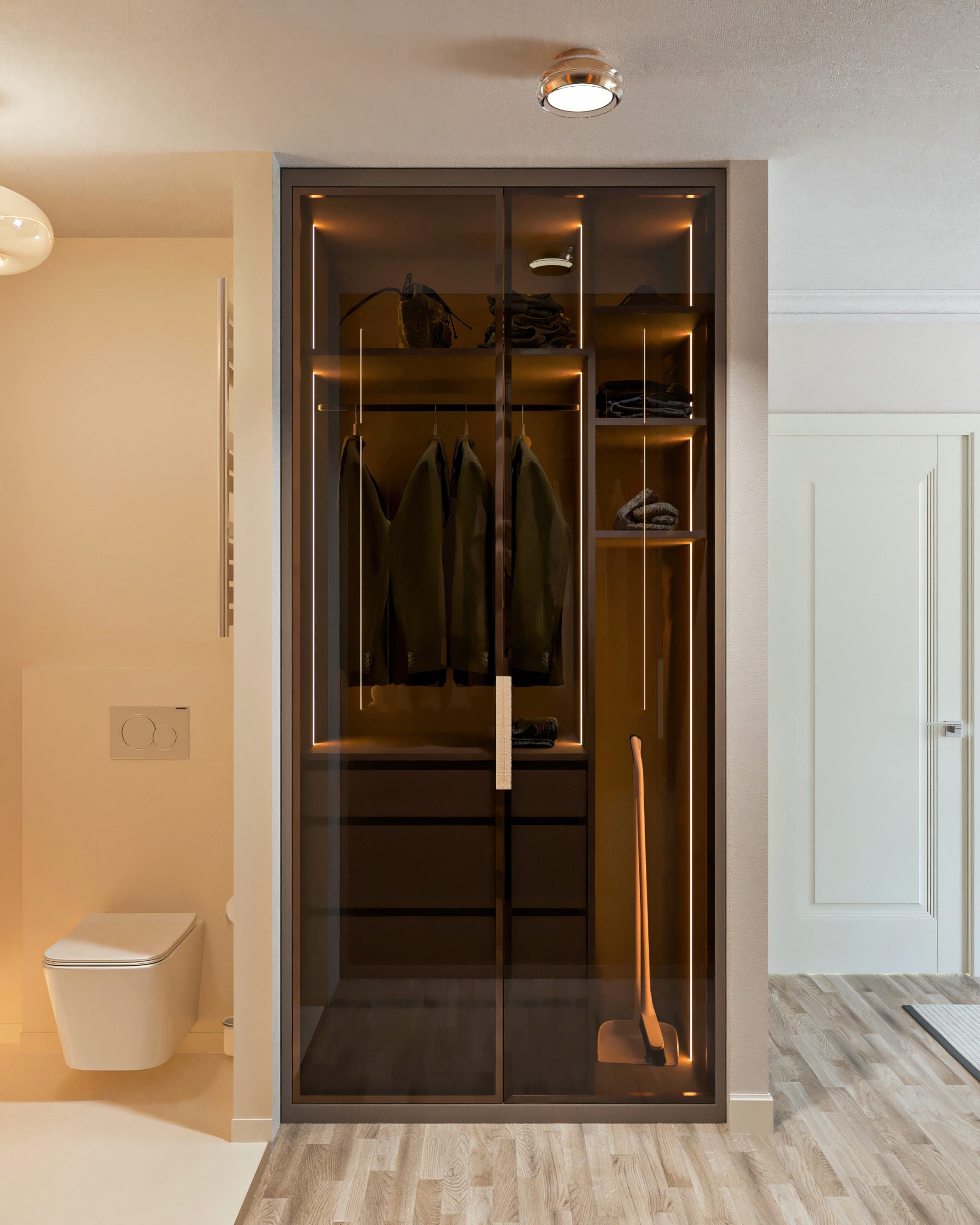 Bronze Glass Door Wardrobe