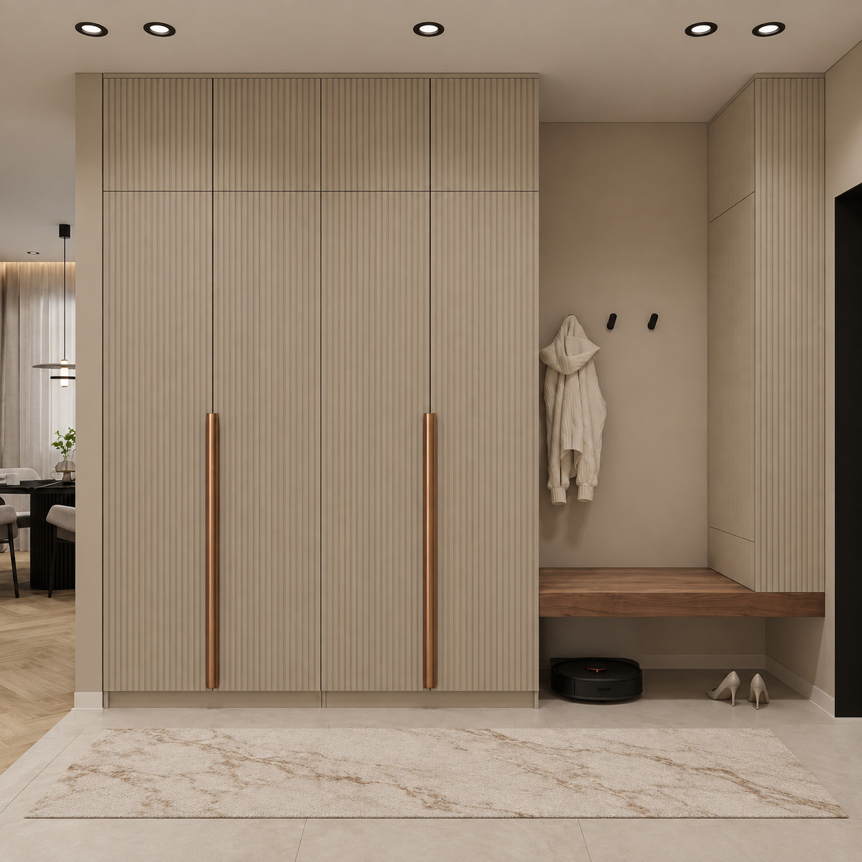 Akıllı Ev Uyumlu ve Boy Dolaplı Modern Portmanto