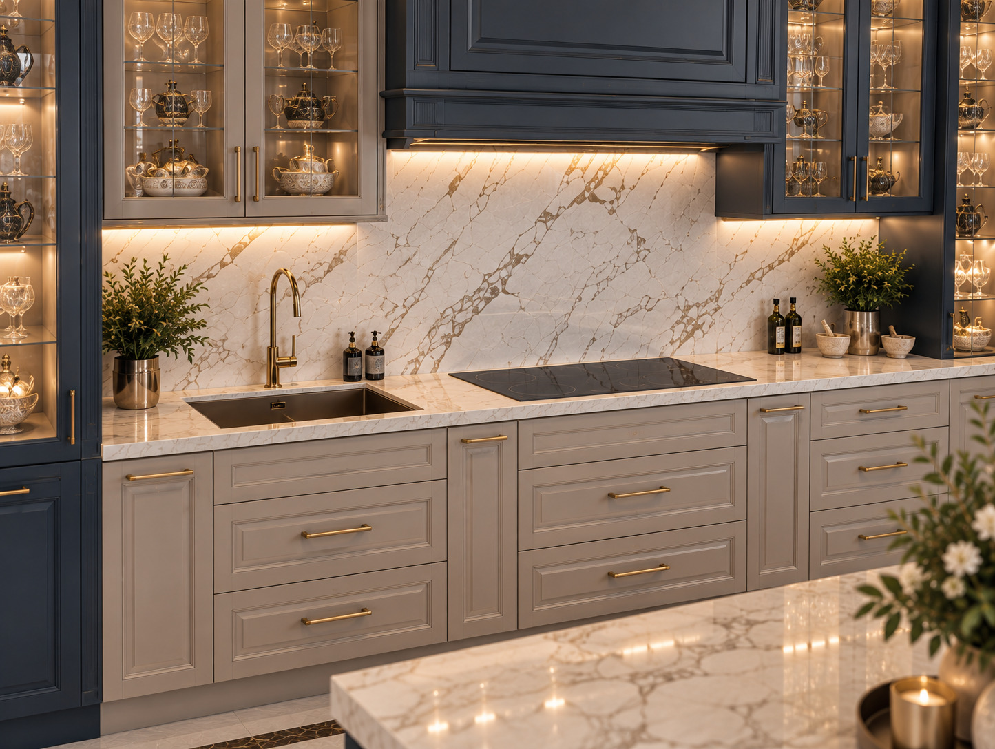Blue Lacquer Kitchen