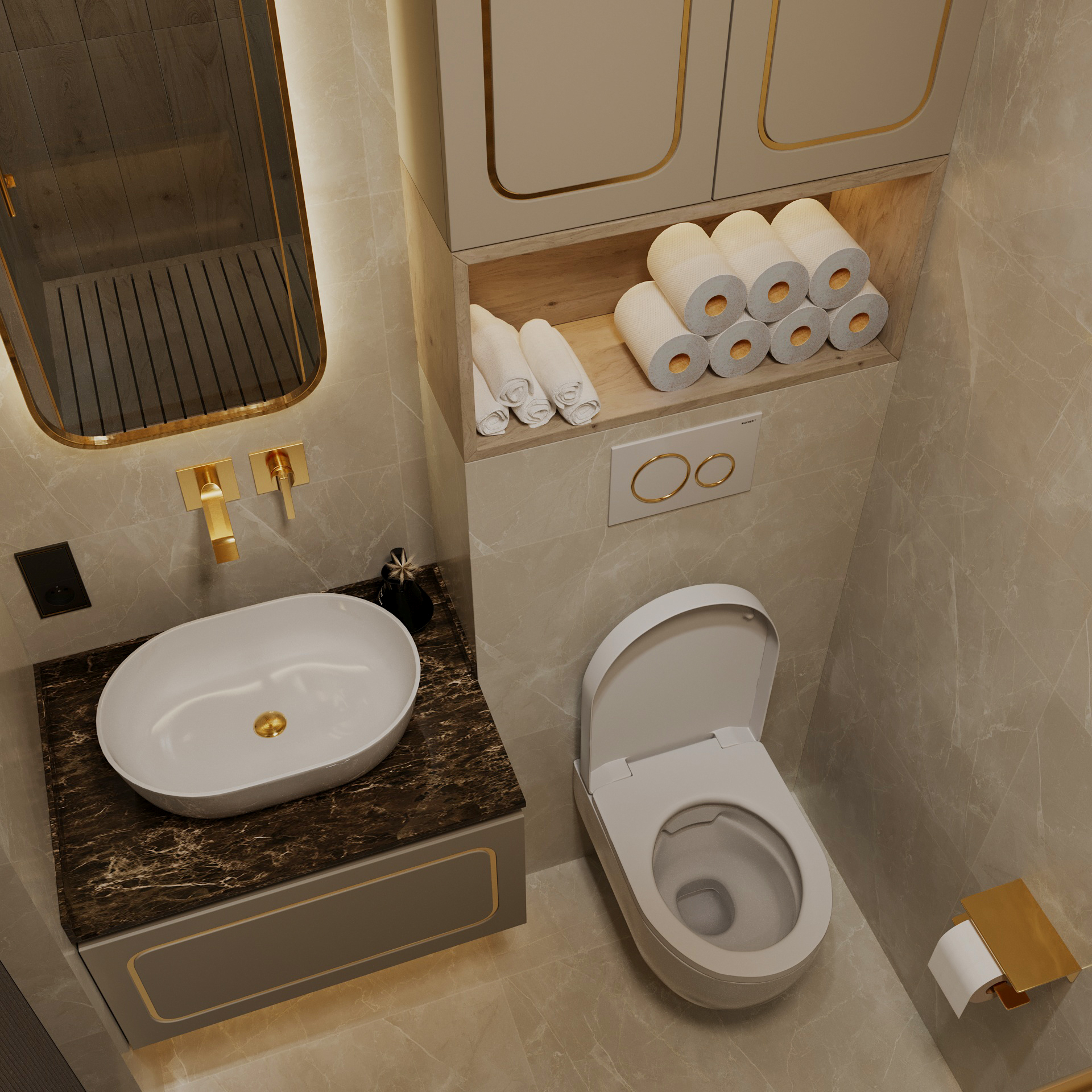 Modern Gold Banyo