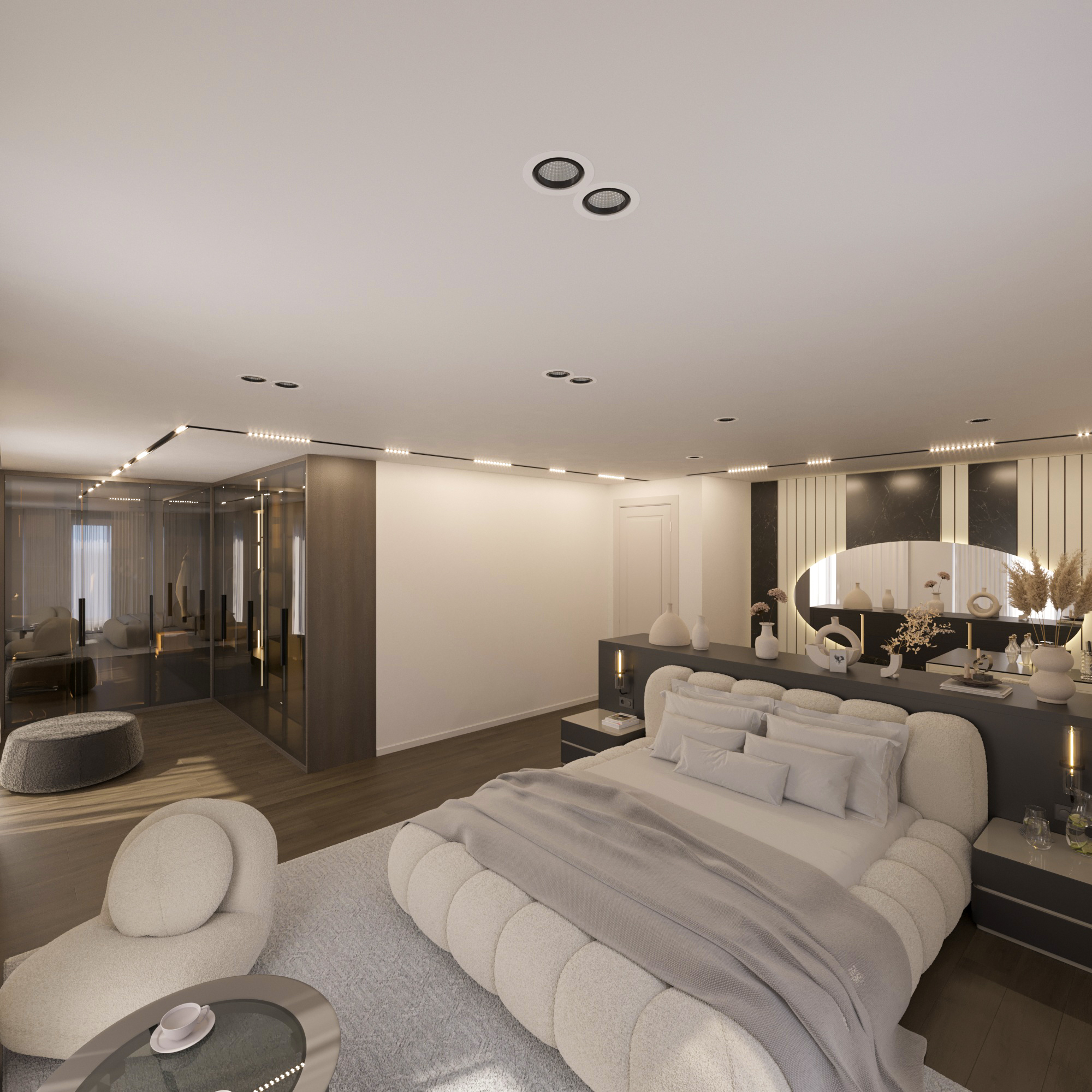 Cam Kapaklı Giysi Dolabı