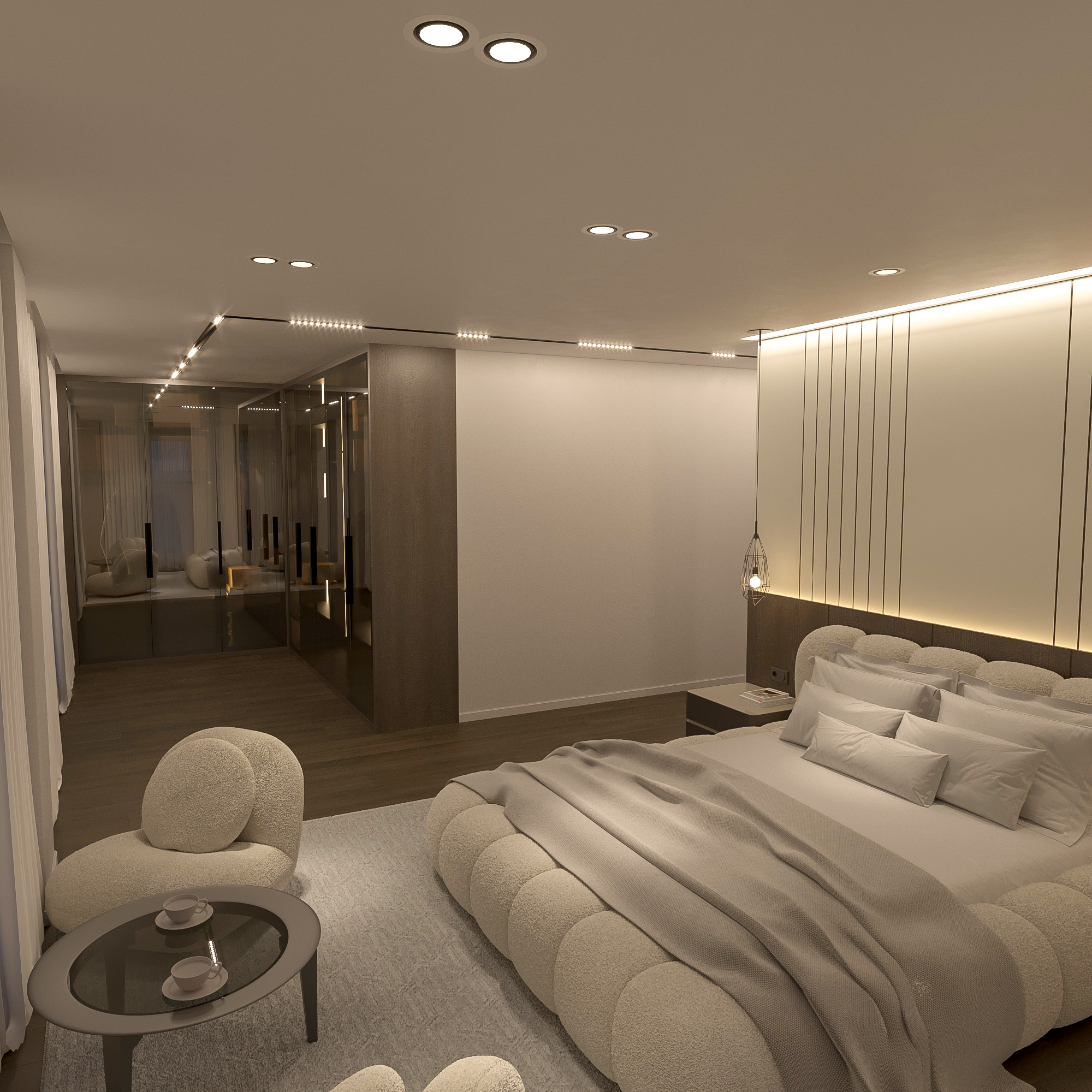 Cam Kapaklı Giysi Dolabı