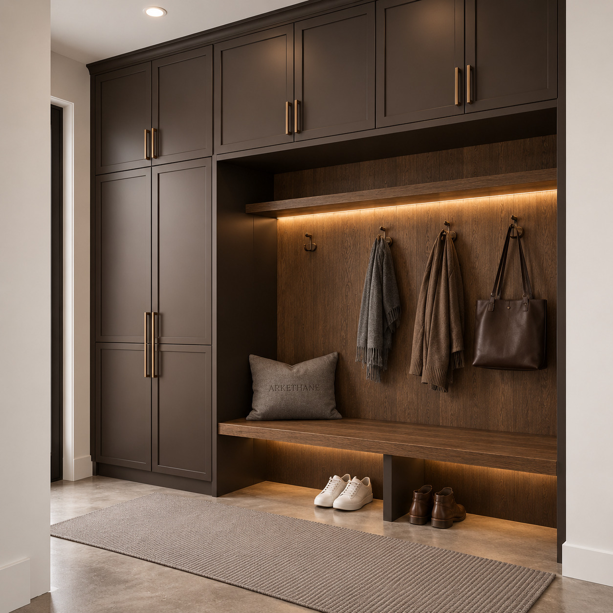 Antrasit / Bitter Kahve Shaker Kapaklı Modern Portmanto