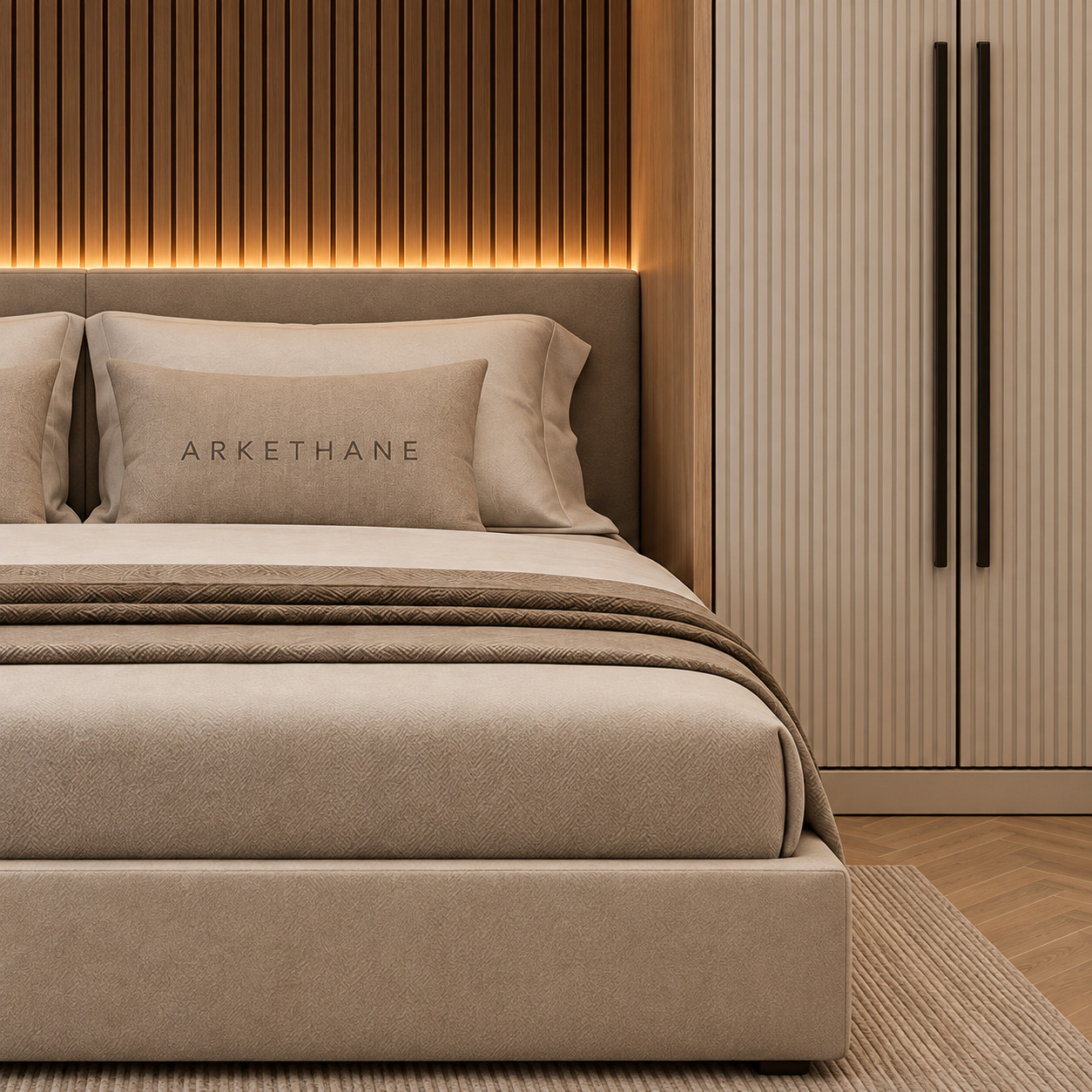 Over-Bed Wardrobe Solutions | Off-White Lacquered Bedroom Storage