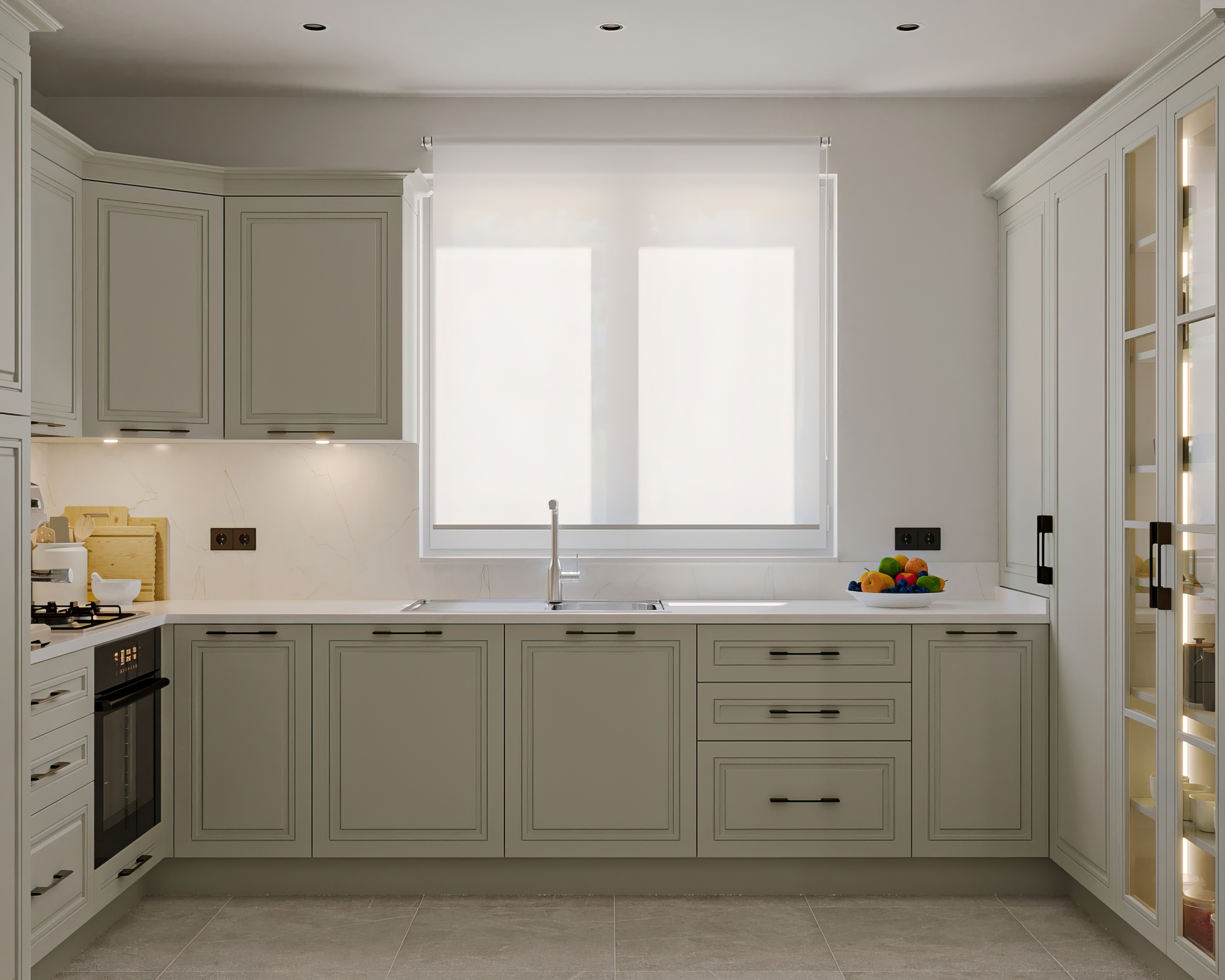 Neoclassical Lacquer Kitchen