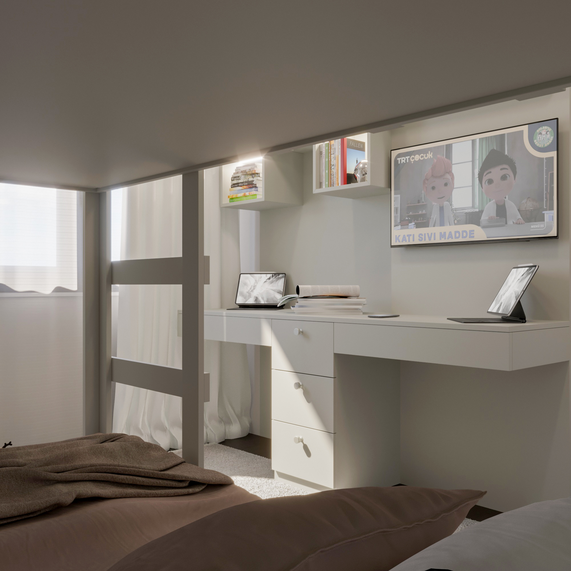 Wooden Bunk Bed Children’s Room