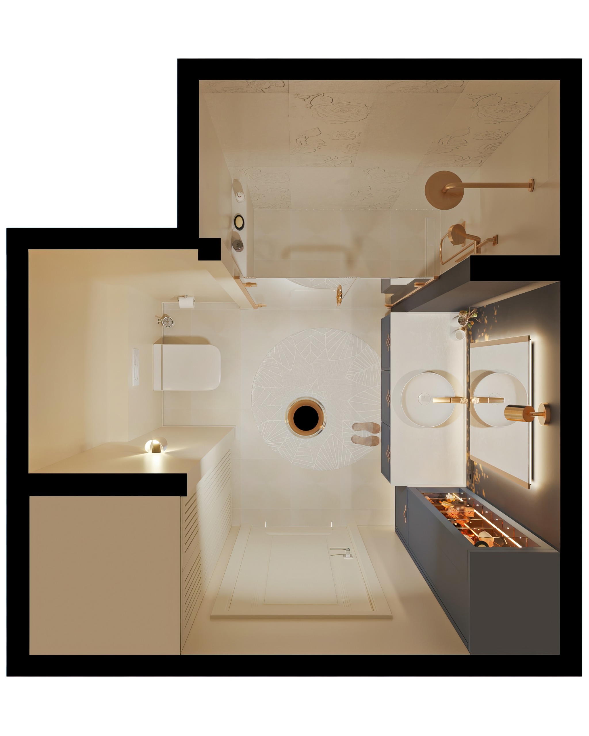 Koyu Mavi Country Banyo