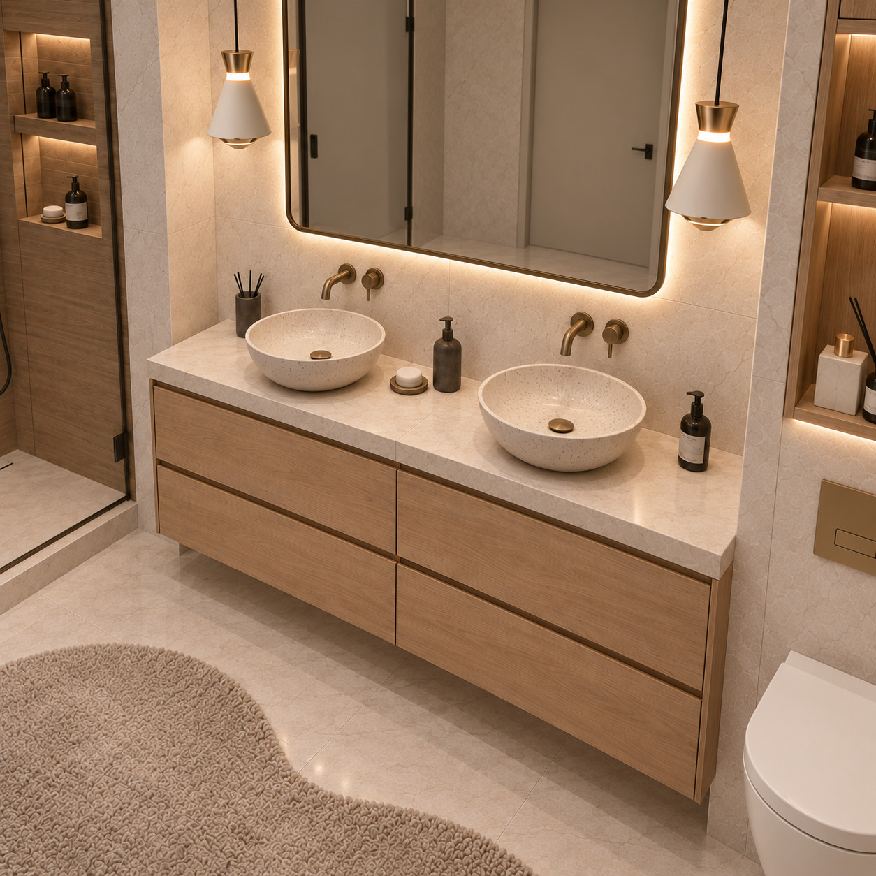 Double-Basin Vanity Designs | Luxury Principal Bathroom