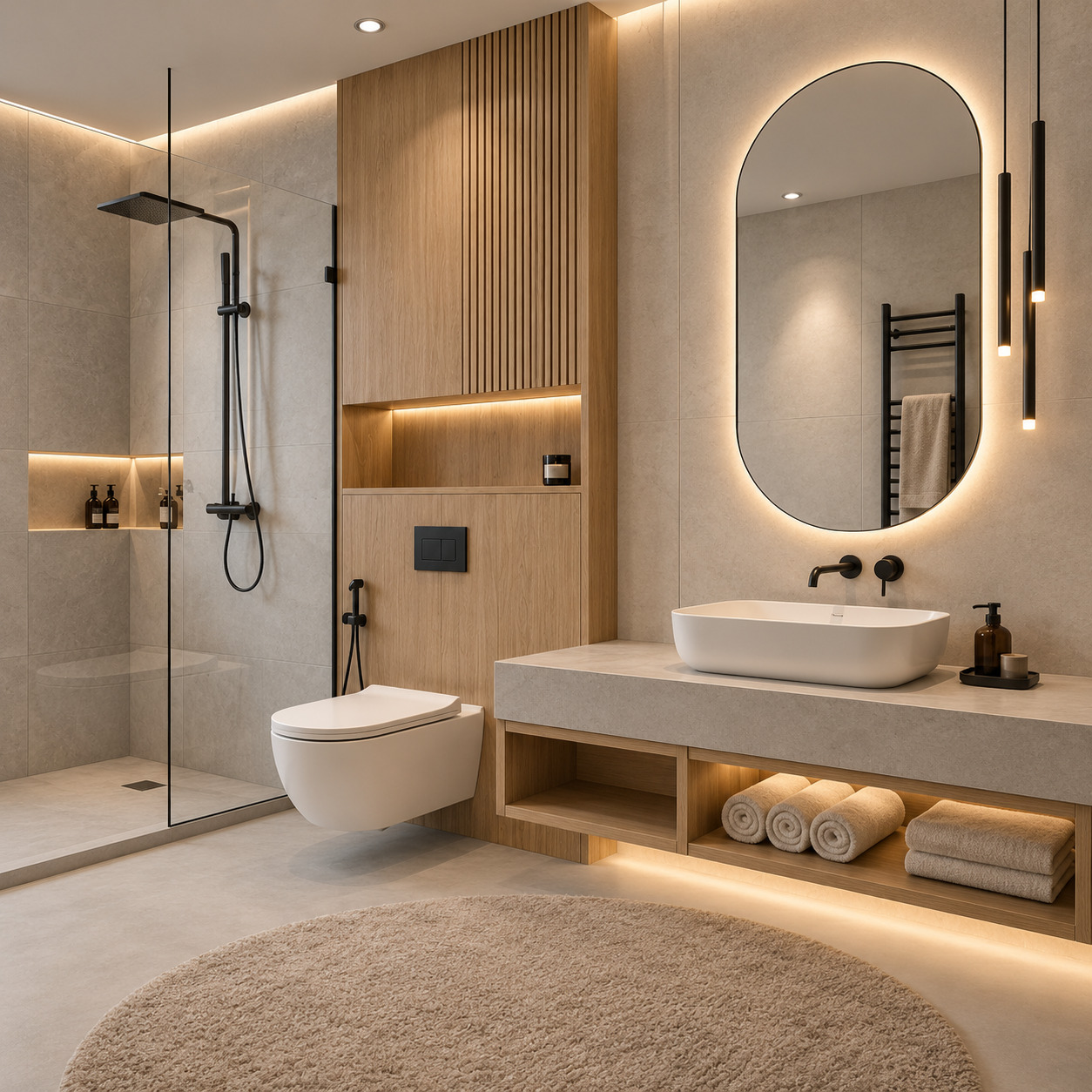 Çanak Lavabolu İskandinav Tarzı Banyo