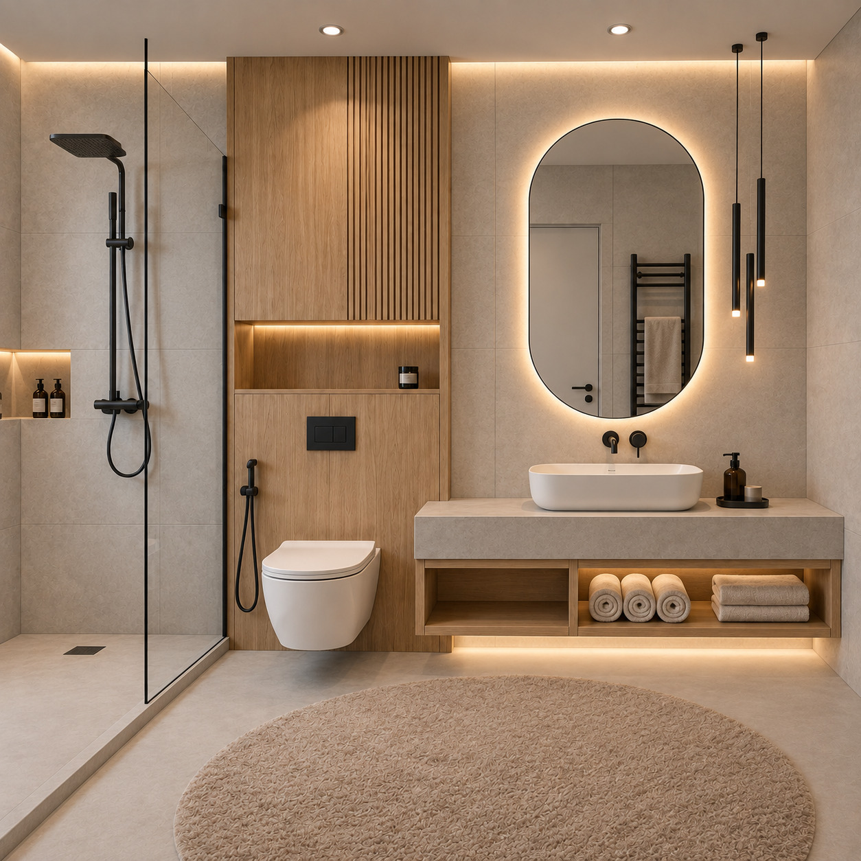 Çanak Lavabolu İskandinav Tarzı Banyo