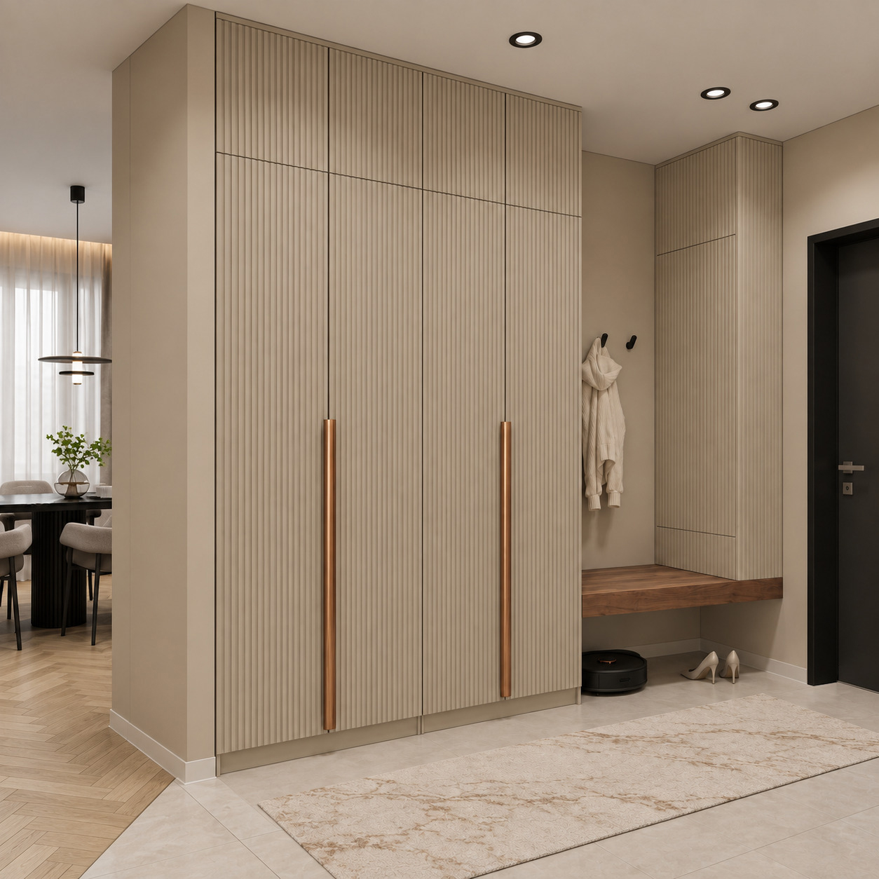 Akıllı Ev Uyumlu ve Boy Dolaplı Modern Portmanto