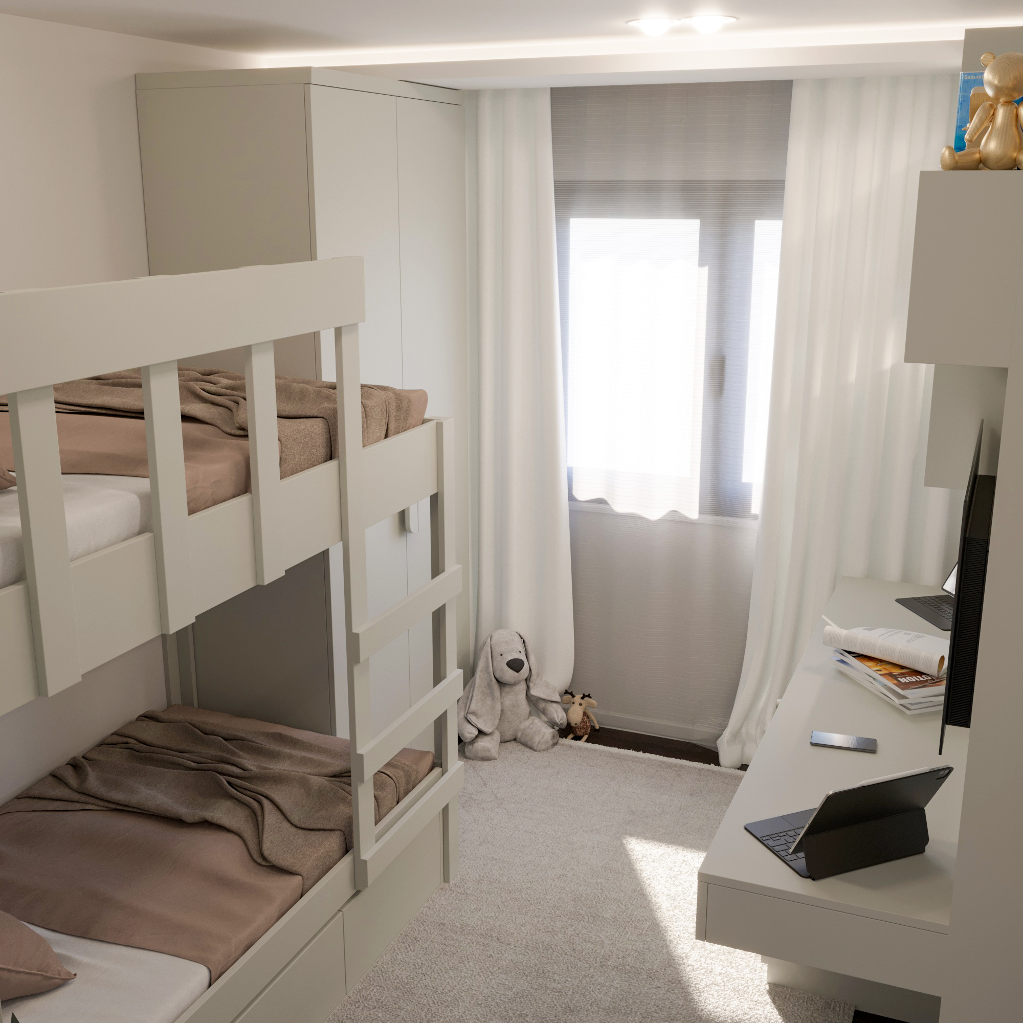 Wooden Bunk Bed Children’s Room