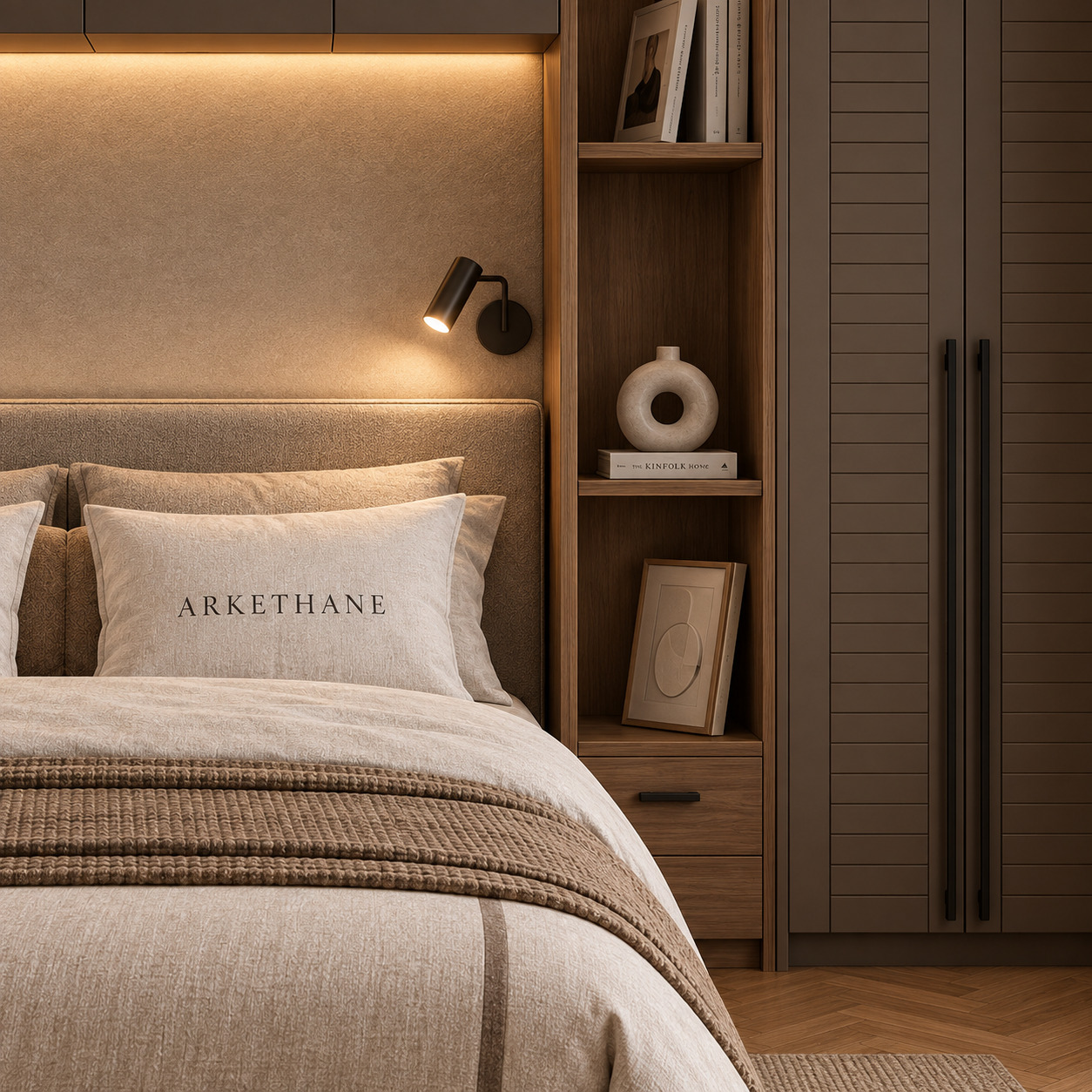 Over-Bed Wardrobe Solutions | Bedroom Storage with Open Timber Shelves