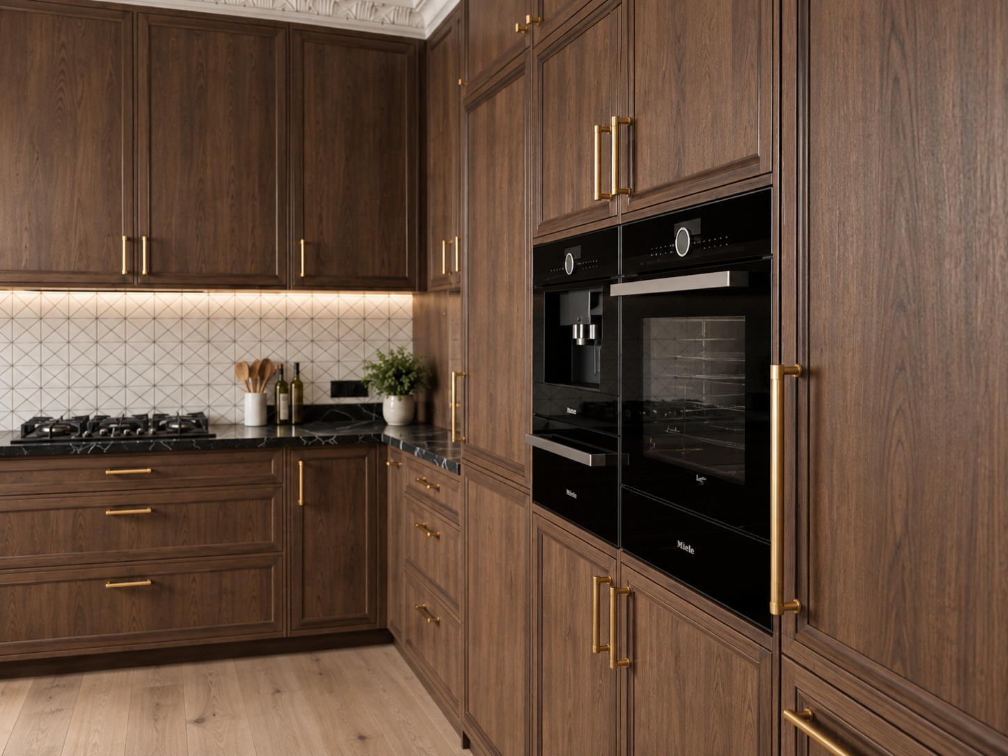 Dark Oak Wood Kitchen