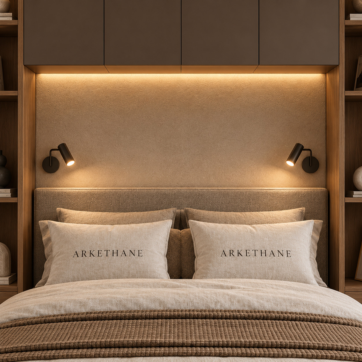 Over-Bed Wardrobe Solutions | Bedroom Storage with Open Timber Shelves