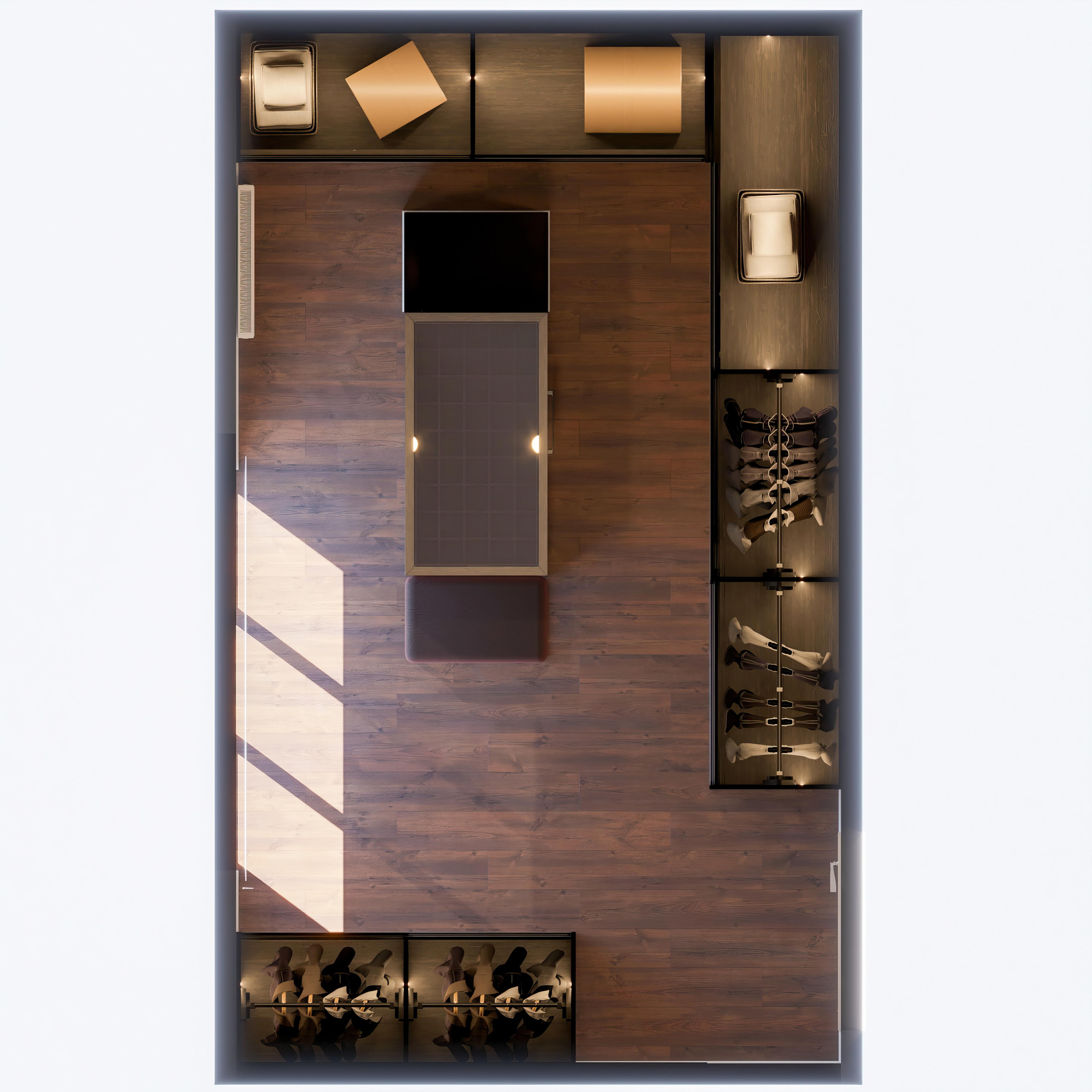 Füme Cam Sürgü Kapaklı Giysi Dolabı