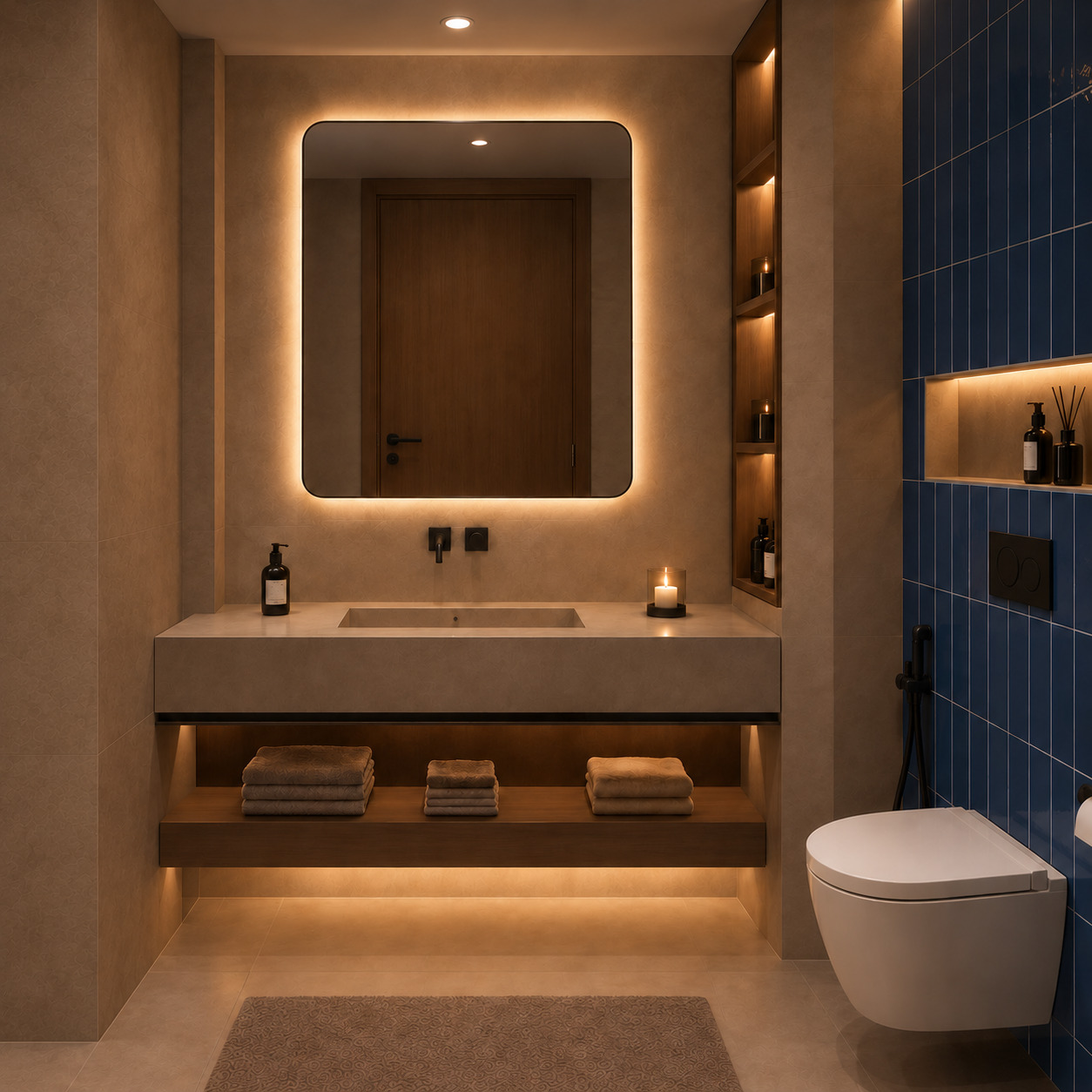 Royal Blue Modern Bathroom