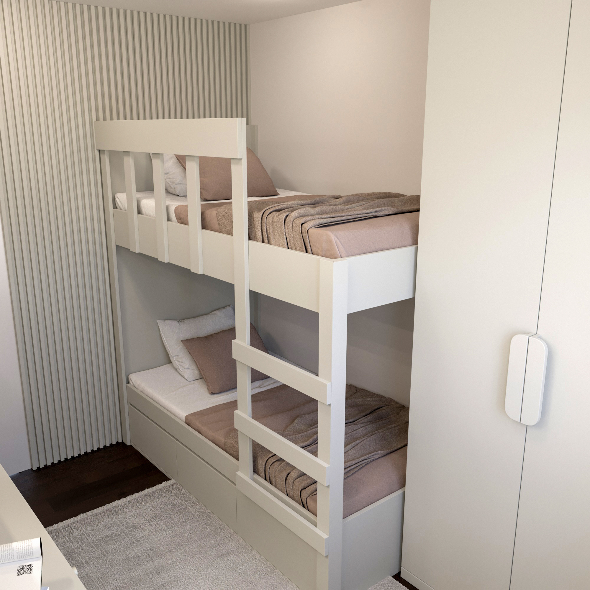 Wooden Bunk Bed Children’s Room